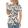 thumbnail image 4 of Ichuanyi Women's Casual Pattern Floral Printed Shirt Loose Short Sleeved T-Shirt Classic Round Neck Top, 4 of 5