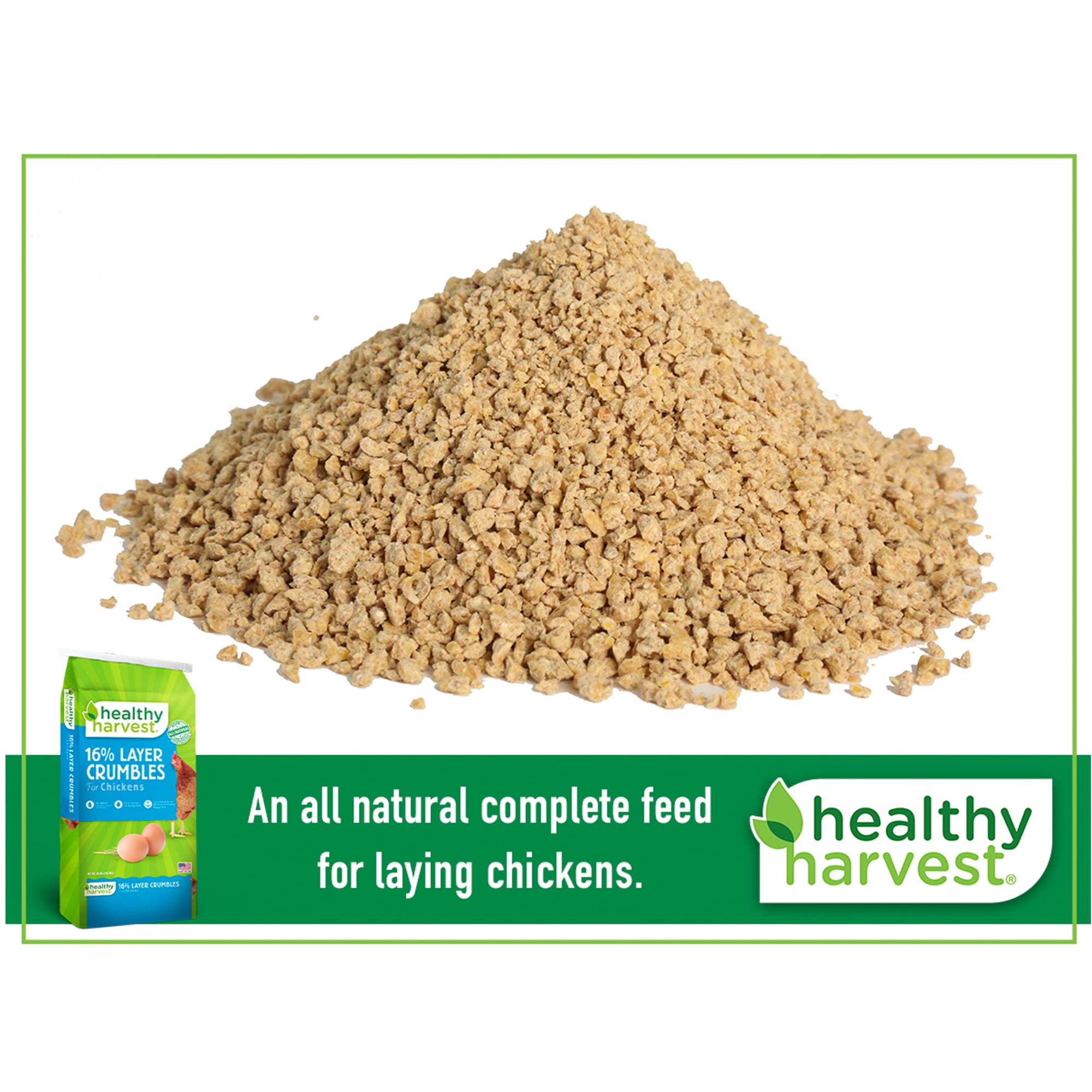 (3 pack) Healthy Harvest 16% Layer Crumbles Feed for Egg Laying Chickens, 40 lb Bag
