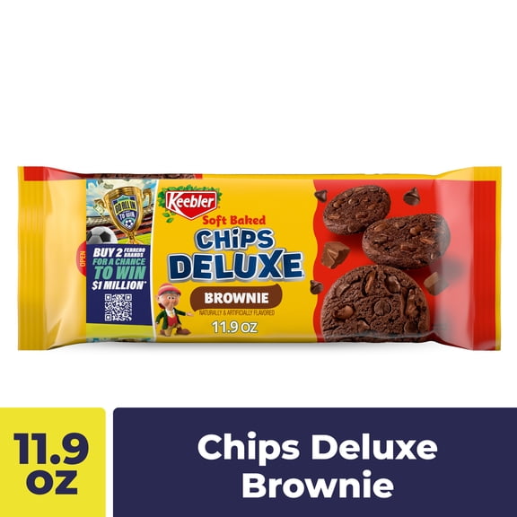 Keebler Chips Deluxe Brownie, Soft-Baked Chocolate Chip Cookies with Fudge Chunks 11.9 oz