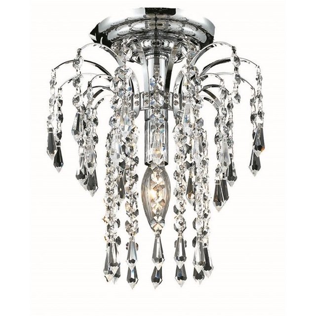 Elegant Lighting Tombe 9" Spectres Cristal Flush Mount en Chrome