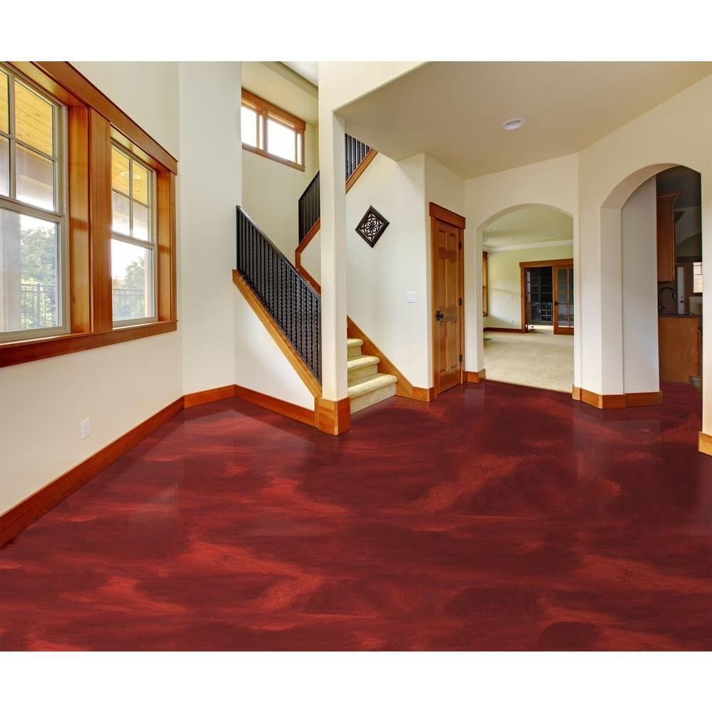 2 Pack, Cherry Bomb, Rust-Oleum RockSolid Metallic Floor Coating Kit-286896, High Gloss, 80 oz Kit