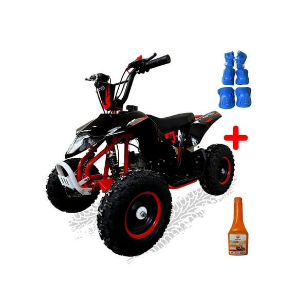 KIT Mini Moto Infantil ATV05 Premium Cuatrimoto 49cc Roja y Negra