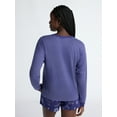 thumbnail image 4 of Joyspun Women's Cozy Lounge Collection Hacci Knit Sleep Top with Long Sleeves, Sizes XS-3X, 4 of 6