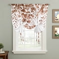thumbnail image 2 of Eucalyptus Leaves Balloon Curtains for Bedroom/Front Door/Bathroom, Grey Pink Summer Botanical Watercolor Weeping Tie Up Curtains 63 Inch Length Kitchen Curtains Shades for Windows 46"x63", 2 of 8