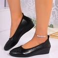thumbnail image 5 of HTHLVMD Cut-Out Comfort Footwear, Perforated Wedge Shoes, Women's Ballet Flats Business Office Work Dress Shoes Low Wedge Round Toe Slip-Ons Comfortable Dressy Casual Flats for Women, Black 9, 5 of 7