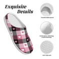 thumbnail image 5 of Lsque Heart Plaid Pattern Womens Comfort Cotton on Scuff With Memory Foam and Anti-skid Sole Slipper-39/40, 5 of 7