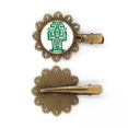 thumbnail image 1 of Totems Mexicains Civilisation Ancienne Cactus Vintage Épingle à Cheveux en Métal, 1 of 3