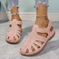 thumbnail image 1 of Fridja Sandales Plates pour Femmes Tendance Femmes Décontractées Tête Ronde Confortables Sandales de Plage Décontractées Chaussures pour Fête (Rose,7), 1 of 6