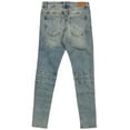 thumbnail image 2 of Crysp Denim Men's Biker Moto Indigo Stonewashed Skinny Fit Stretch Denim Jeans (30, Indigo), 2 of 4