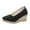 Black, variant on Fesfesfes Womens Wedges Womens Summer Shallow Wedge Heels Pointed Straw Woven Linen Shoes 4.5(35)