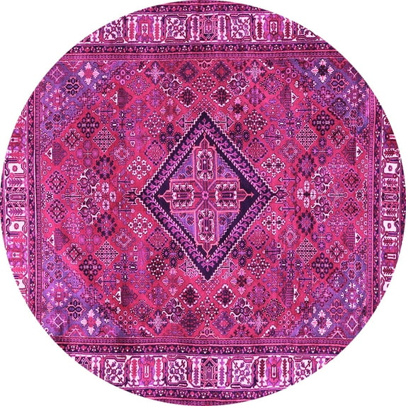 Ahgly Company Indoor Round Persian Pink Traditional Area Rugs, 3' Round