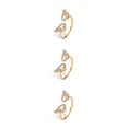 thumbnail image 1 of Transemion Women Ring Crystal Adjustable Open 18K Gold Plated Rings Wedding Girls Jewelry Sparkling Rhinestone Personalized Gift Type 1 3Set, 1 of 6