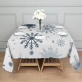 thumbnail image 3 of Blue Christmas Snowflake Pattern Square Tablecloth,Waterproof Square Table Cover,Wipeable Spillproof Washable Table Cover for Home Kitchen Party Decor 42"X42"(107x107cm), 3 of 6