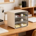 thumbnail image 5 of Drawer Organizer Large Clear Drawer Organizer, Desktop Storage Box with Smooth Pull-Out Drawers, Stackable Stationery Organizer for Desk, Office, Dormitory, Vanity Table - Desktop Organizer, 5 of 5