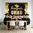 thumbnail image 7 of Congrats Banner Graduation Decorations - Large Graduation Backdrop Banner for Party Supplies, Photography Background, and Photo Booth Props - Grad Party Decor (Black-2), 7 of 7