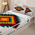 thumbnail image 3 of jejeloiu Bold Tribal Zipper Full Size Comforter Sets with Fitted Sheet and 2 Pillowcases,Geometric Print Zipper Bedding Set For Boys,Multi White,Reversible,4 Pieces, 3 of 7
