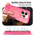 thumbnail image 6 of Dteck Magnetic Case for iPhone 14 Pro / iPhone 13 Pro,Shockproof TPU+PC Anti-Slip Compatible with Mag Safe Case Adjustable Kickstand Frosted Translucent Matte Phone Cover,Rose, 6 of 6