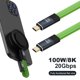 thumbnail image 1 of Cable Carga USB C A 100W (20cm) Verde, 1 of 9