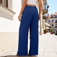 thumbnail image 4 of Gunia Wide Leg Pants Women Palazzo Casual With Elastic Waistband Side Pockets Comfortable Loose Fit Trousers Summer Flowy Pants, 4 of 7