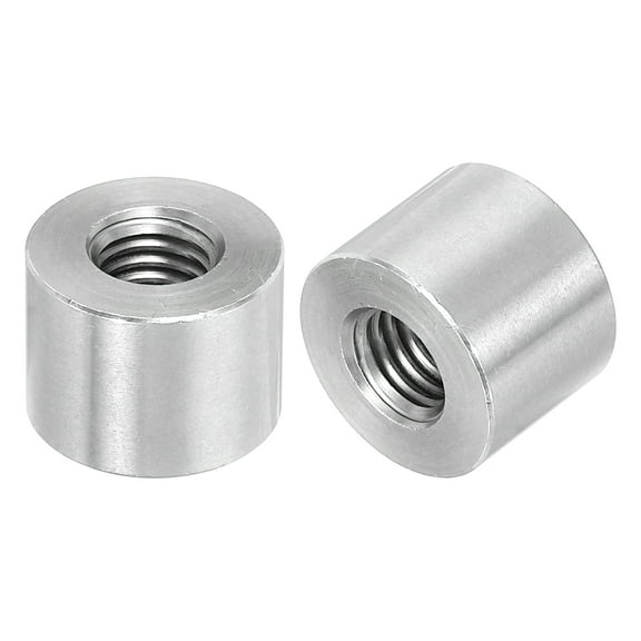 Uxcell 4Pack Round Connector Nuts, M10x15x20mm Coupling Nut Sleeve Rod Bar Stud Nut
