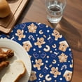 thumbnail image 5 of Christmas Round Placemats Set of 4 Gingerbread Man Snowflake Place Mats Washable Woven Placemat Candy Cane Blue Circle Braided Table Mat for Kitchen Dining Table Party Home Decor 15 Inch, 5 of 8