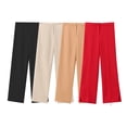 thumbnail image 2 of HH TRAF 2024 Pantalones rectos de estilo urbano para mujer, pantalones lisos de cintura media con abertura y botones con cremallera, pantalones largos de verano para mujer a la moda, 2 of 5