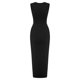 thumbnail image 4 of Vestir Falda informal Cuello redondo Abertura Sin mangas Fruncido Vestido de mujer Sólido (Negro M) Cgtredaw para Mujer Negro T M, 4 of 7