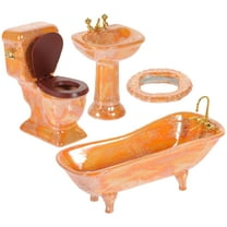 SEWCHICS Dollhouse Bathroom Accessories Orange 1 Set 5.12x2.83x2.05in