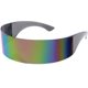 thumbnail image 2 of Gafas de sol futuristas Cyberpunk Cyclops con visera y lente de espejo semitranslúcida de los años 80 Sincero Electrónica, 2 of 5