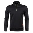 thumbnail image 4 of Havenx Men's Pullover Shirts Quarter Zip Long Sleeve Sweatshirts Knitted Stand Collar Pullover Sweatshirt Mock Neck Warm Slim Fit Comfy Lightweight Workout Clothing,Black 5XL, 4 of 5