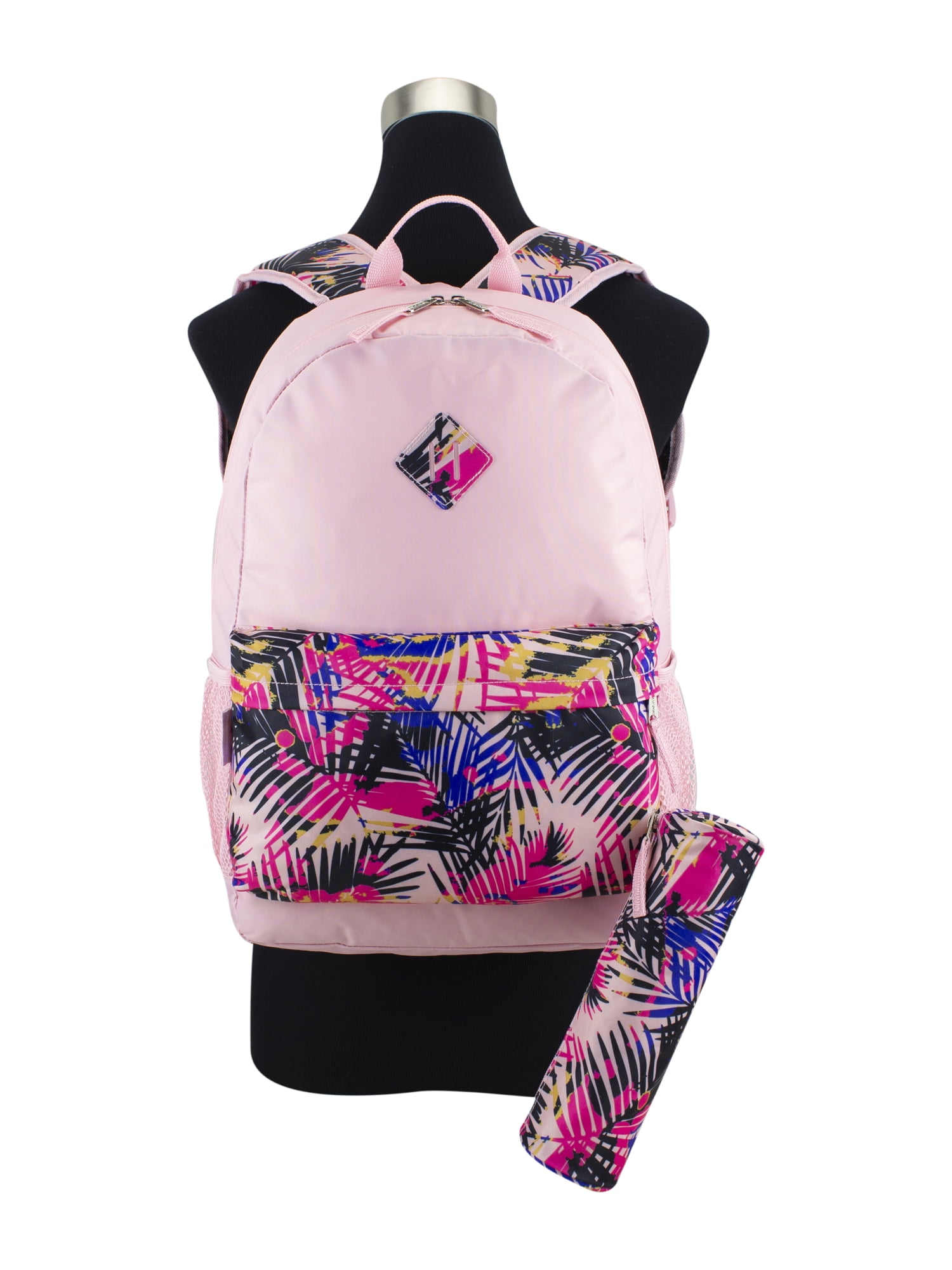 Eastsport Classic Dome Backpack with Matching Pencil Case, Pink Tropics
