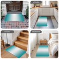 thumbnail image 5 of Teal Ombre Door Mat Indoor Outdoor,Turquoise White Gradient Modern Abstract Art Non Slip Welcome Mat with Rubber Backing,Absorbent Fabric Front Door Mats Entryway Rug for Home Patio Entrance 16"x24", 5 of 8