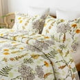 thumbnail image 3 of WannaToo Quilts Queen Size - 3 Piece Microfiber Quilt set Reversible Bedspreads Patchwork Coverlets Floral Bedding Set All Season, Yellow, 3 of 7