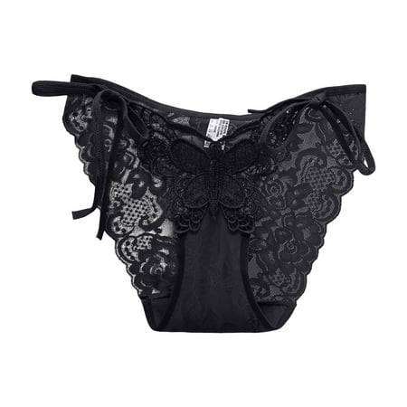BYHONG Womens Sexy Underwear Lace Panties High Waisted Plus Size Ladies Brief for Women Women Panties Black L