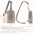 thumbnail image 4 of YOVIEE Small Sunflower Fashion Sling Bag Backpack For Women Premium PU Leather Tassel Gray, 4 of 5