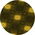 thumbnail image 1 of Ahgly Company Indoor Round Patterned Dark Yellow Green Area Rugs, 7' Round, 1 of 1