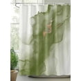 thumbnail image 2 of Shower Curtain Abstract Ombre Sage Green Marble Bathroom Curtains with Hooks, Waterproof Fabric White Modern Art Bath Shower Curtains Set for Bathroom Bathtubs Decor 72x72 Inch, 2 of 8