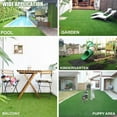 thumbnail image 6 of Fas Home Artificial Grass Rug Green Fake Grass Carpet 12FTX28FT, Pet Turf Mat Dog Grass Pee Pad with Drainage Holes, Indoor Outdoor Synthetic Lawn for Patio, Balcony, Deck, Yard, 6 of 7
