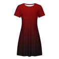 thumbnail image 5 of TAGOLD Womens Summer Dress Clearance,Plus Size Casual Dress for Womens,Women's Summer Gradient Color Double Pocket Short Sleeve Round Neck T-shirt Dress, 5 of 5