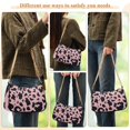 thumbnail image 5 of Leopard Spots Black Pink Womens Chain Shoulder Bag Tote Handbag Clutch Hobo Purse with Zipper for Travel Casual, 5 of 7