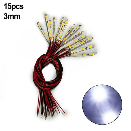 

15Pcs Pre Wired White Strip LED Smd LED Light Self-Adhesive Flexible 12V ~ 18V