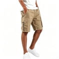 thumbnail image 2 of Thousandth Cargo Shorts for Men Summer Elastic Waist Drawstring Streetwear Shorts Zipper Pocket Casual Shorts Outdoor Hiking Shorts Fashionable Durable Shorts, 2 of 8