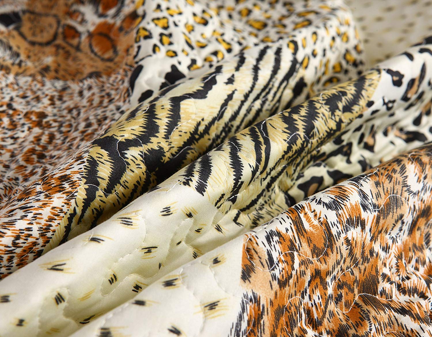 MarCielo 3 Piece Quilted Bedspread Leopard Print Quilt Quilt Set ...