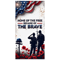 thumbnail image 2 of Patriotic Banner Military Tribute Decorative Design American Flag Poppies for Memorial Day Veterans Day Independence Celebration, 2 of 7