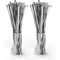 VCELINK Metal Zip Ties 11.8 inch 100pcs 304 Stainless steel Heavy duty Multi-purpose Self-locking Cable Ties