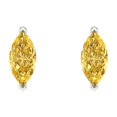 thumbnail image 3 of 1 Ct Marquise Cut Studs Yellow Crystal 14K White Solid Gold Everyday Dainty Earrings Screw Back, 3 of 7