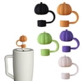 thumbnail image 2 of 1/5Pcs Pumpkin Silicone Straw Cap Reusable Topper for 30/40 Oz Tumbler Cup Fall Thanksgiving Accessories Non-Slip BPA-Free Universal 10mm Straw Lid Protector, 2 of 8