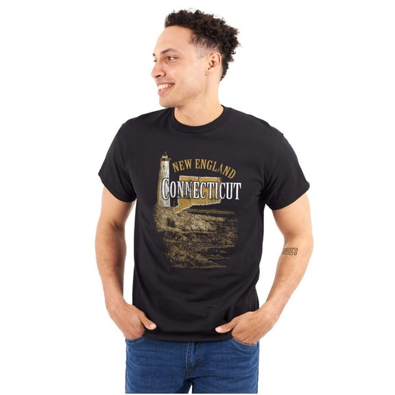 Connecticut New England Lighthouse Men's Graphic T Shirt Tees Brisco Brands S