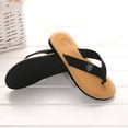 thumbnail image 4 of Men‘s Flip Flops, Color Blocking Design with Textured Non-Slip Footbed & Ventilation Grooves, for Beach, Pool, Shower, and Summer Wear Khaki 42, 4 of 6