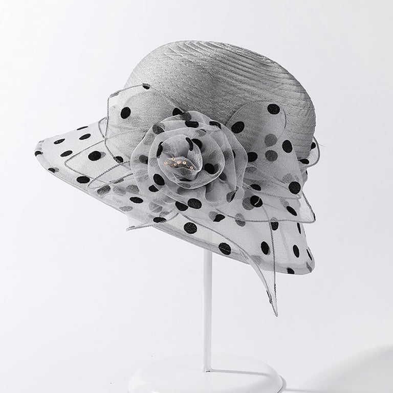 Elegant White and Black Floral Hat Elegant Black and White Floral Fascinator Hat with Feathers main image 3